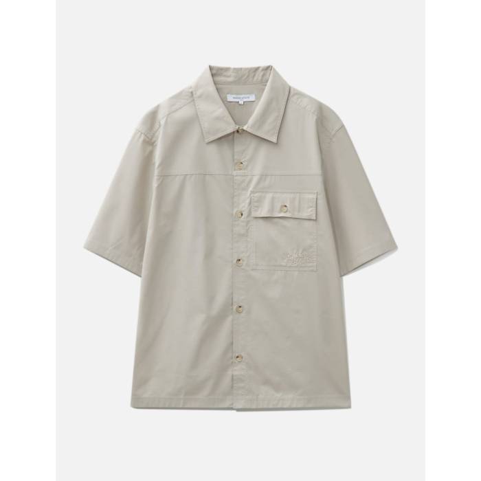 【 Short Sleeve Overshirt Men Truffle 】 Sleeve 捩り メンズ