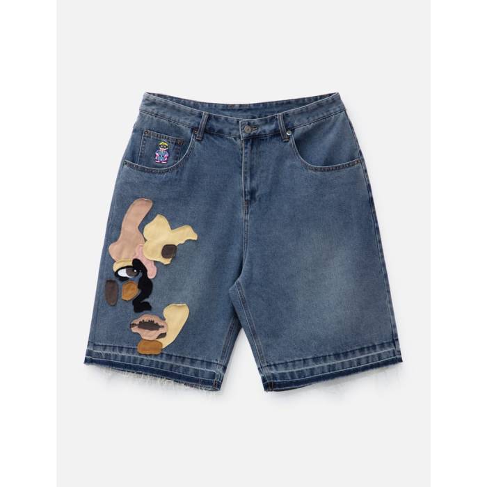 Kidsuper 【 Face Patchwork Baggy Shorts Men Light Wash 】 ショーツ メンズ 24,920円