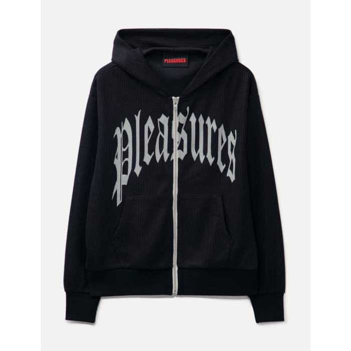 プレジャーズ Pleasures 【 Twitch Knitted Zip Hoodie Men Black 】 フーディー パーカー メンズ 黒いこと 黒いこと