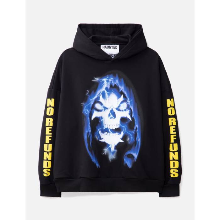 Hauntedstarbucks 【 Refund Hoodie Men Black 】 フーディー パーカー メンズ 黒いこと 黒いこと