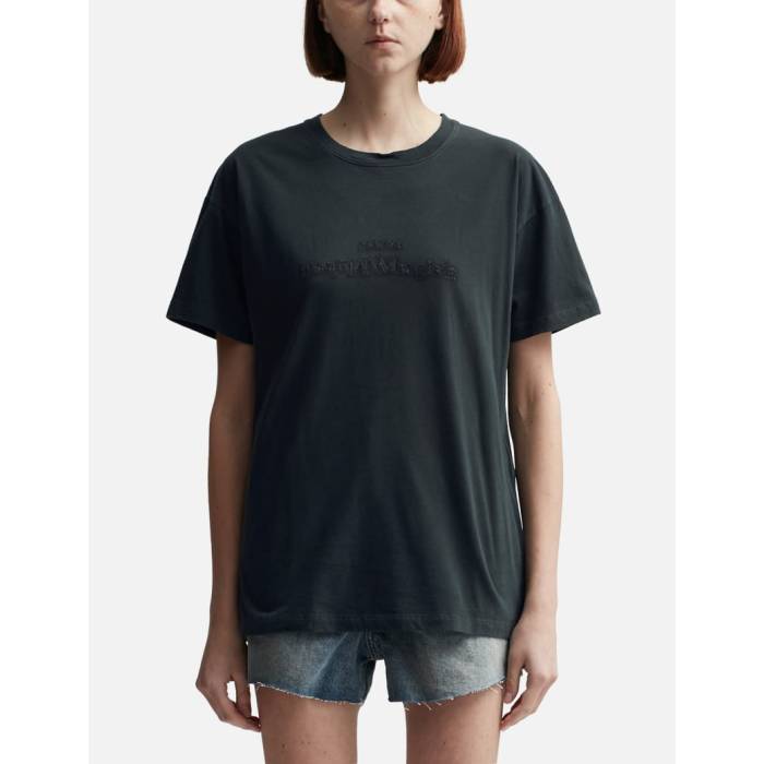 メゾンマルジェラ Maison Margiela 【 Embroidered Logo T-Shirt Women Vintage Black 】 ロゴ Tシャツ レディース vintage ビンテージ・ヴィンテージ 黒色 ブラック