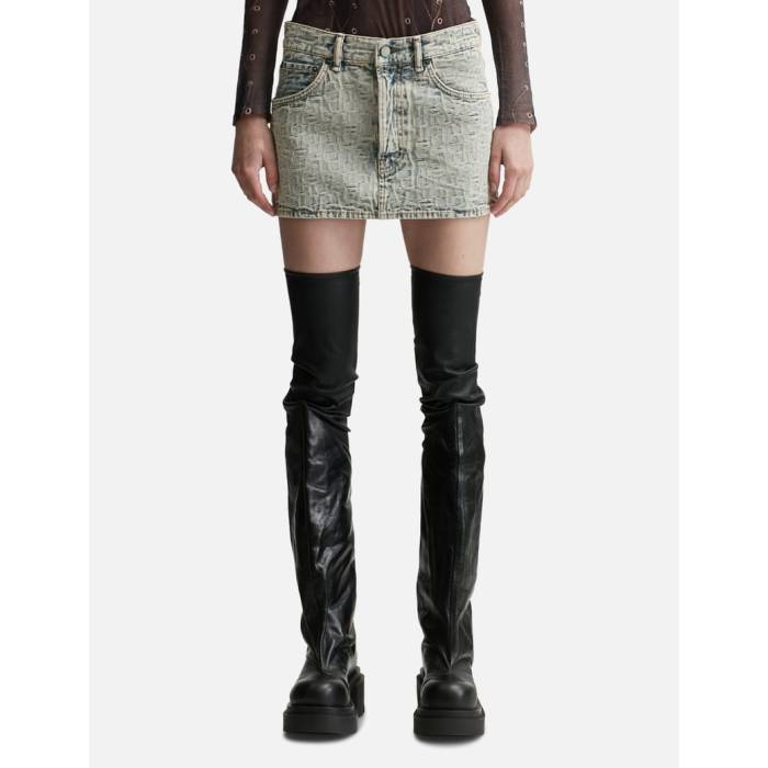 アクネストゥディオズ Acne Studios 【 Monogram Denim Mini Skirt Women Blue/Beige 】 デニム レディース 青色 ブルー ベージュ