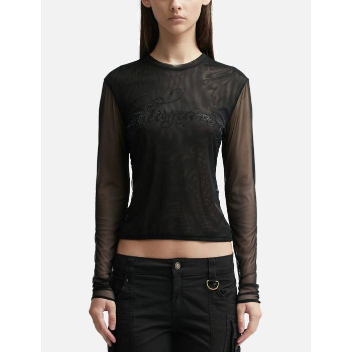 Blumarine 【 Tulle T-Shirt Women Black 】 プルオーバー レディース 黒いこと 黒いこと