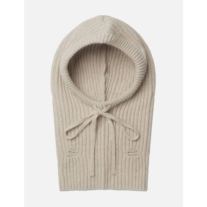 棲み家 マルジェラ Mm6 Maison Margiela 【 Distressed Wool Balaclava Women Beige Melange 】 レディース ベージュ