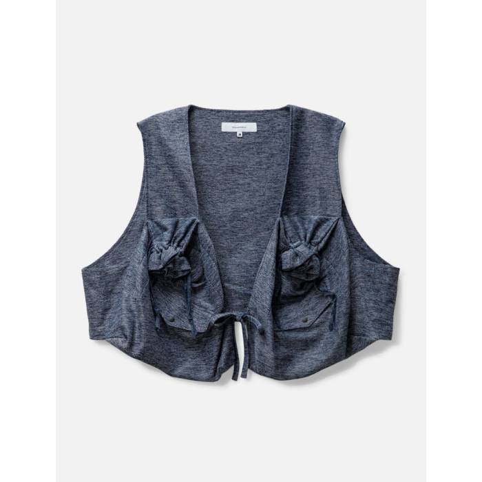 Sasquatchfabrix. 【 Drawstring Pk Vest Men Ash Navy 】 ベスト メンズ 紺色 ネイビー