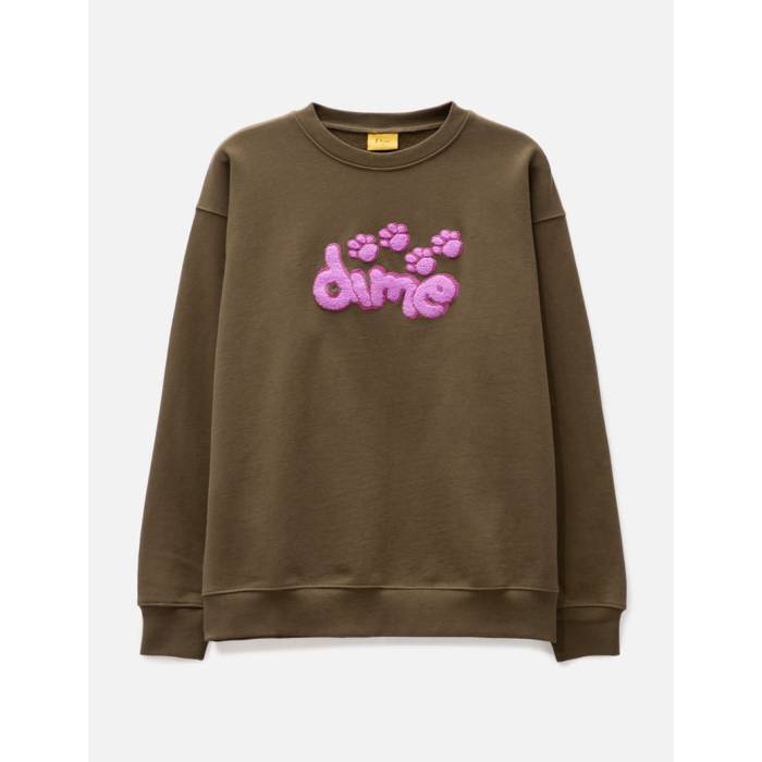 Dime 【 Pawz Chenille Crewneck Men Brown 】 メンズ 茶色 ブラウン