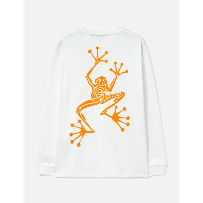 グラミチ Gramicci 【 Sticky Hands Long Sleeves T-Shirt Men White 】 Tシャツ メンズ 白色 ホワイト