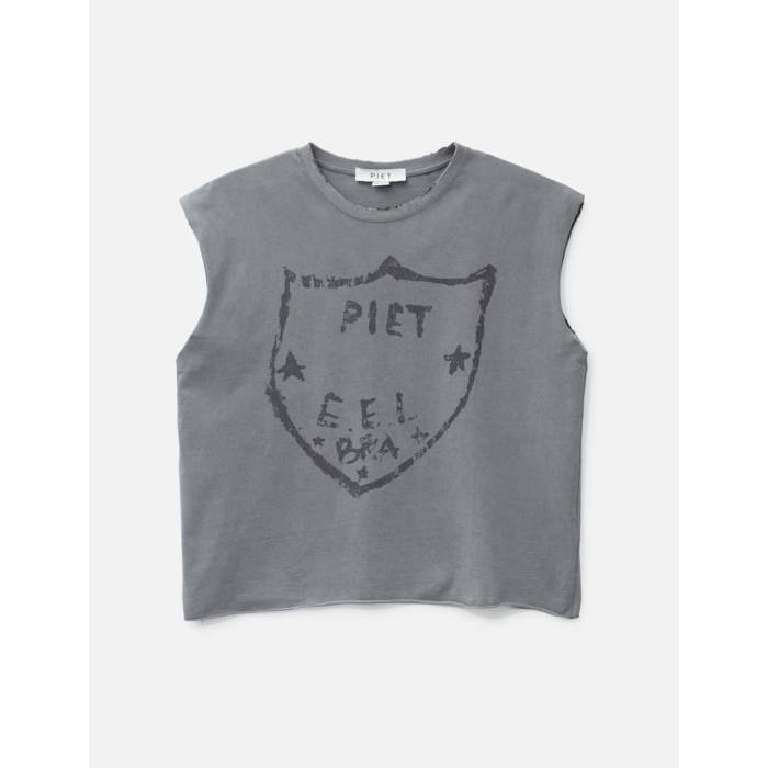 Piet 【 Oversized Raw Edge Sleeveless T-Shirt Men Vintage Black 】 Sleeveless ノン衣袂 ティーシャツ メンズ vintage ビンテージ・ヴィンテージ 黒いこと 黒いこと