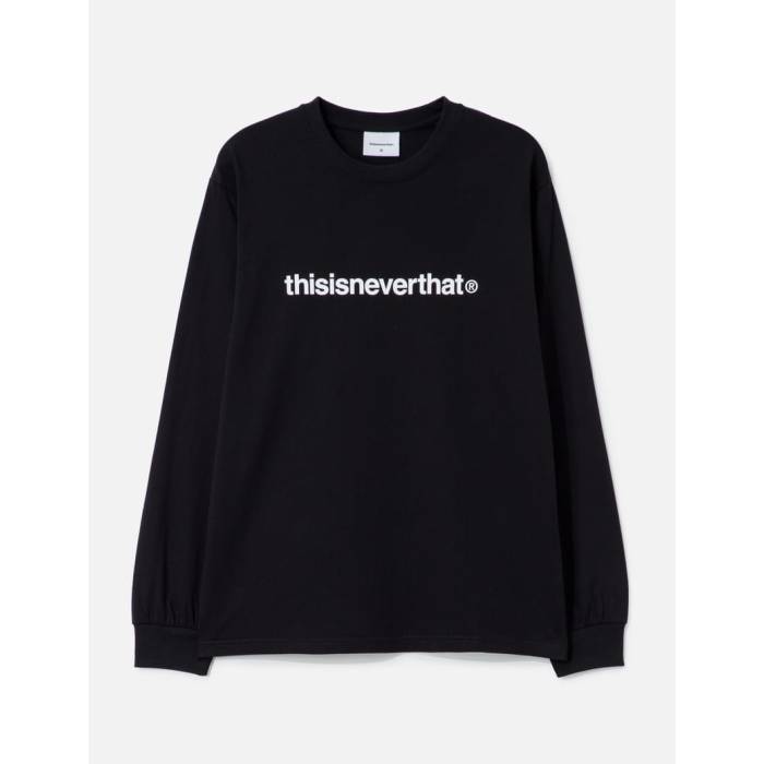 【 T-Logo Long Sleeve T-Shirt Men Black 】 Sleeve スリーブ Tシャツ メンズ 黒色 ブラック｜スニケス