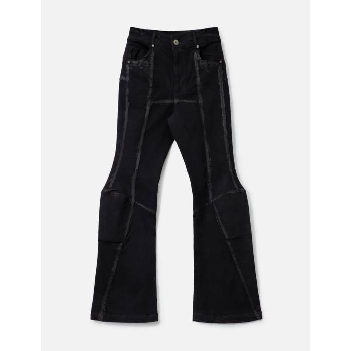 Goldie 【 Padded Flared Painted Denim Pants Men Black 】 Padded パッド デニム メンズ 黒色 ブラック