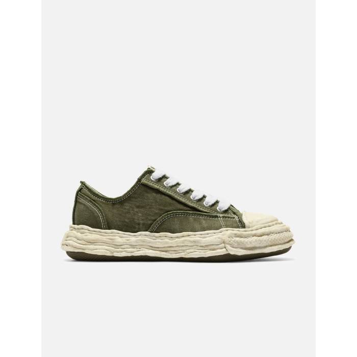 メゾン ミハラヤスヒロ Maison Mihara Yasuhiro 【 "Peterson23" Original Sole Vintage Effect Embroidered Canvas Low-Top Sneaker Men Khaki 】 vintage ビンテージ・ヴィンテージ 靴 スニーカー メンズ カーキ｜スニケス