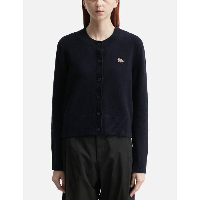 【 Baby Fox Lambswool Fitted Cardigan Women Classic Navy 】 フォックス カーディガン レディース クラシック 紺色 ネイビー