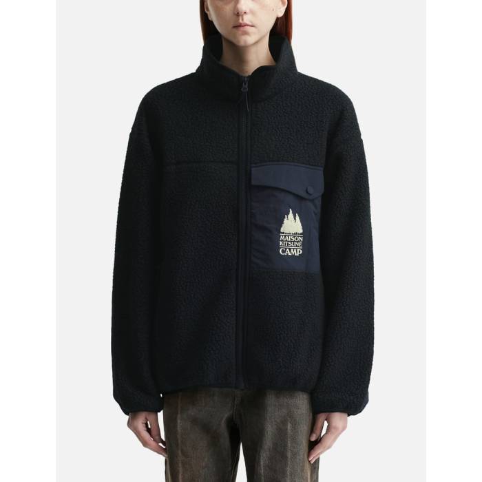 【 Casual Fleece Jacket Unisex Black 】 カジュアル フリース Jacket ジャケット ユニセックス 黒色 ブラック