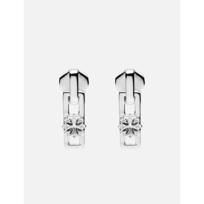 Midnightfactory 【 Maltese Cross Quadruplets Zipper Puller Earrings Unisex White Stones 】 イヤリング ユニ一発やる 白いこと 白いこと