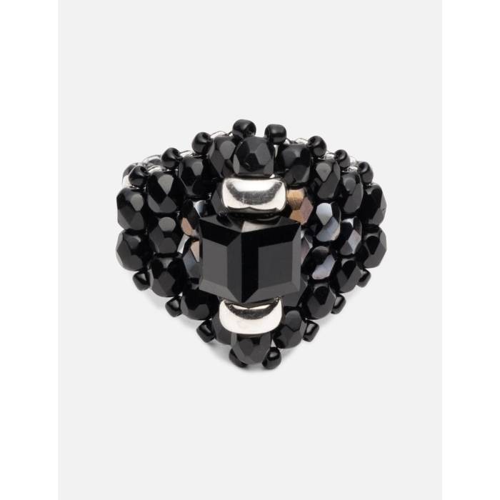 ニードルズ Needles 【 X Tie A Knot Square Crystal Beads Ring Men I-Black/ Black 】 タイ メンズ 黒いこと 黒いこと