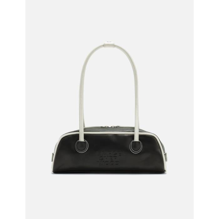 Margesherwood 【 Soft Baguette Mini (Piping) Women Black/ Light Grey Pull-Up Crinkle 】 レディース 黒色 ブラック 灰色 グレー｜スニケス