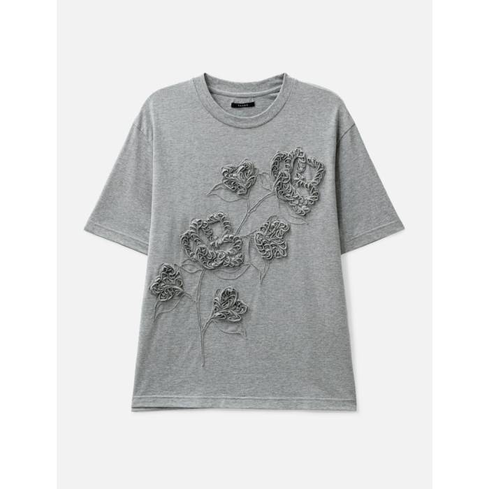 Taakk 【 Tape Embroidery T-Shirt Men Gray 】 プルオーバー メンズ gray 薄墨色・薄墨色・薄墨色