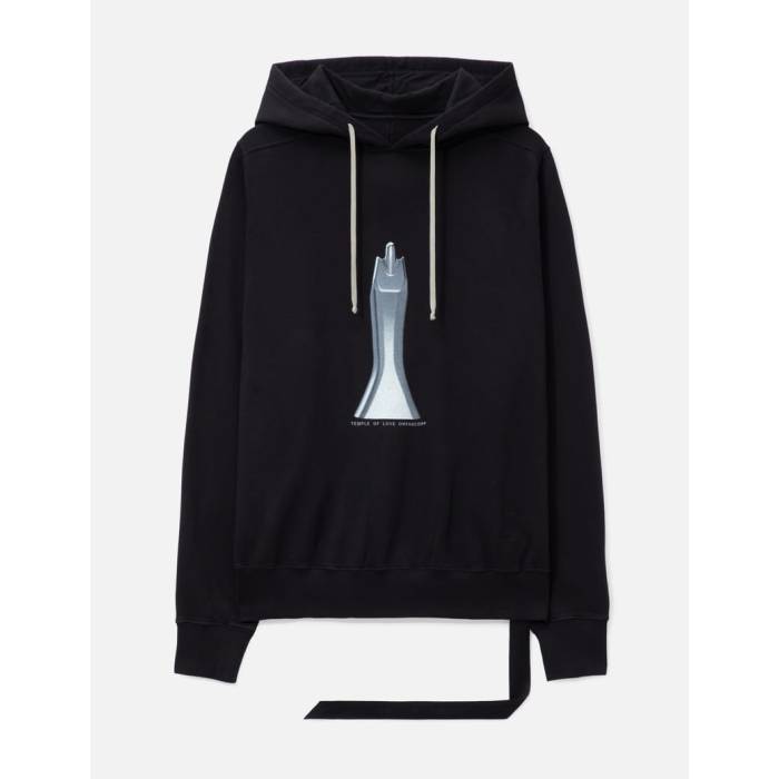 リック・オウエンス・ダークシャドウ Rick Owens Drkshdw 【 Oversized Hoodie Men Black/ Milk 】 フーディー パーカー メンズ 黒いこと 黒いこと