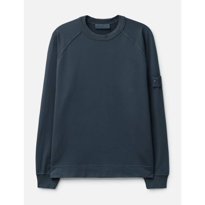 ストーンアイランド Stone Island 【 Cotton Stretch Fleece Ghost Shirt Men V002E - Slate Blue 】 フリース メンズ 青碧 青碧