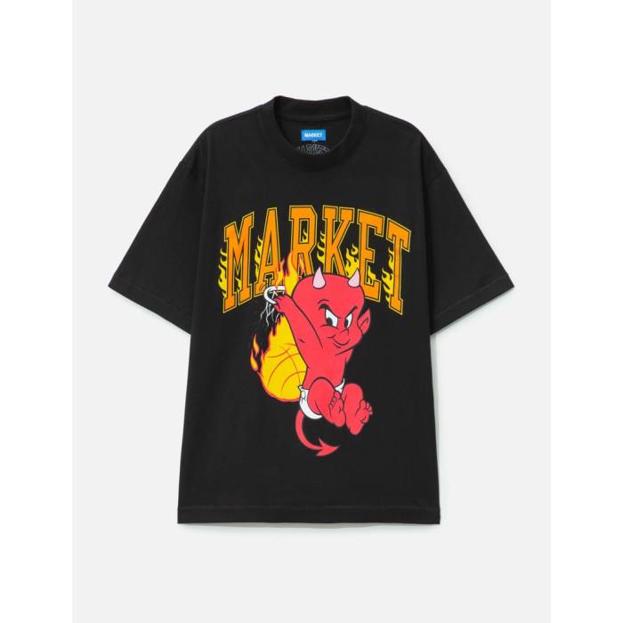 Market 【 X Hot Stuff Dunk T-Shirt Men Black 】 ダンク プルオーバー メンズ 黒いこと 黒いこと