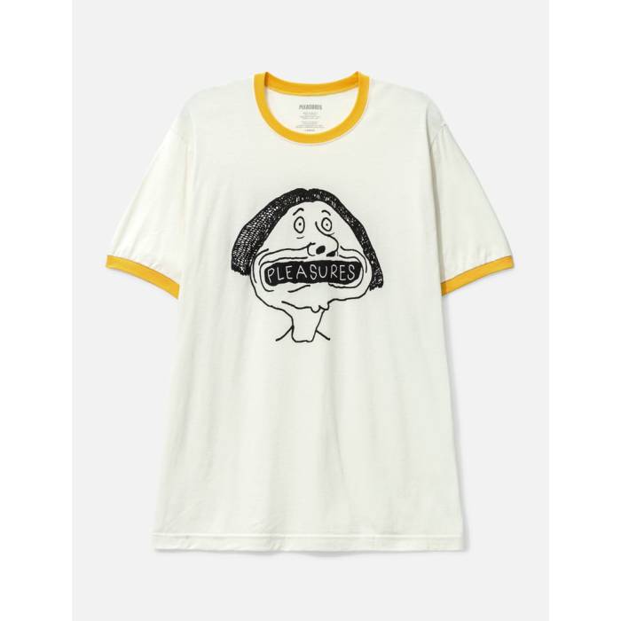 プレジャーズ Pleasures 【 Mouthful Ringer T-Shirt Men Natural 】 ティーシャツ メンズ 自然的