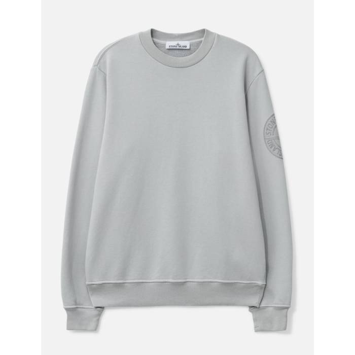 ストーンアイランド Stone Island 【 Cotton Fleece Sweatshirt Men Pearl Gray 】 フリース 汗水 調教師 メンズ パール gray 薄墨色・薄墨色・薄墨色