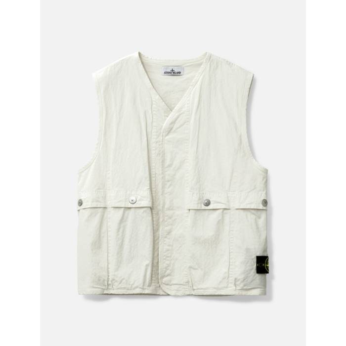 ストーンアイランド Stone Island 【 Cotton Ripstop Vest Men Ivory 】 ベスト メンズ アイボリー|スニケス