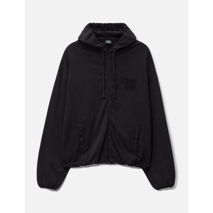 アンブロ Umbro 【 Crest Jersey Hoodie Men Washed Black 】 ティーシャツ フーディー パーカー メンズ 黒いこと 黒いこと