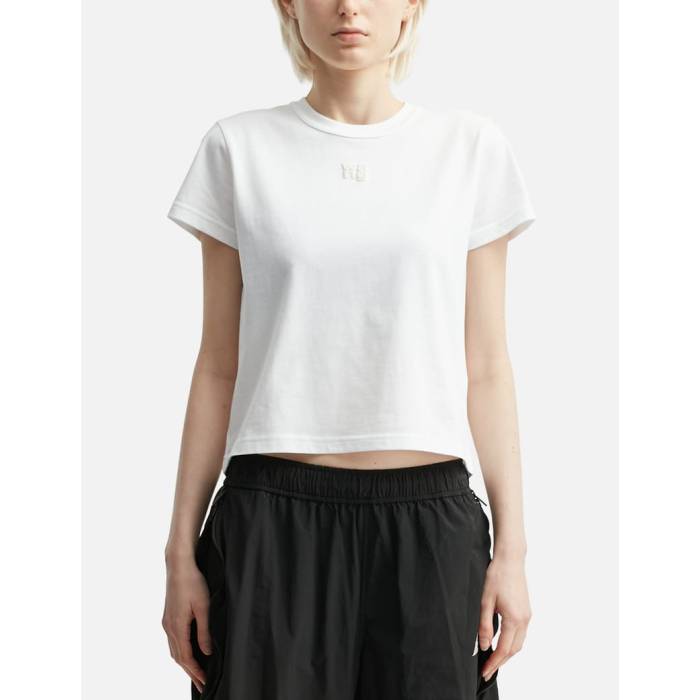 T By Alexander Wang 【 Puff Logo Shrunken T-Shirt Women White 】 ロゴタイプ プルオーバー レディース 白いこと 白いこと