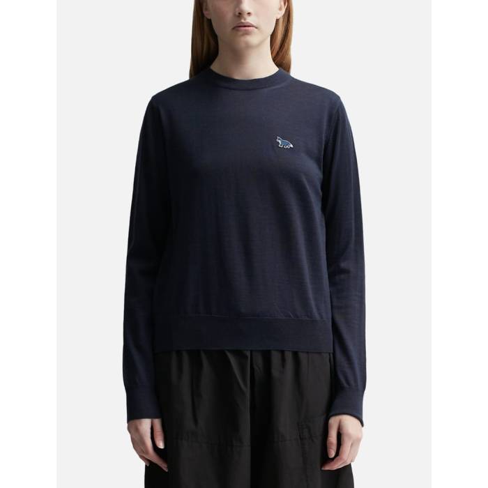 【 Baby Fox Patch Regular Jumper Women Deep Navy 】 フォックス レディース ディープ 紺色 ネイビー