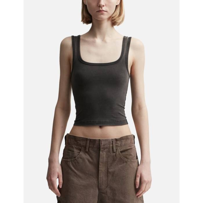 Entire Studios 【 Square Neck Tank Top Women Washed Black 】 タンクトップ レディース 黒色 ブラック|スニケス