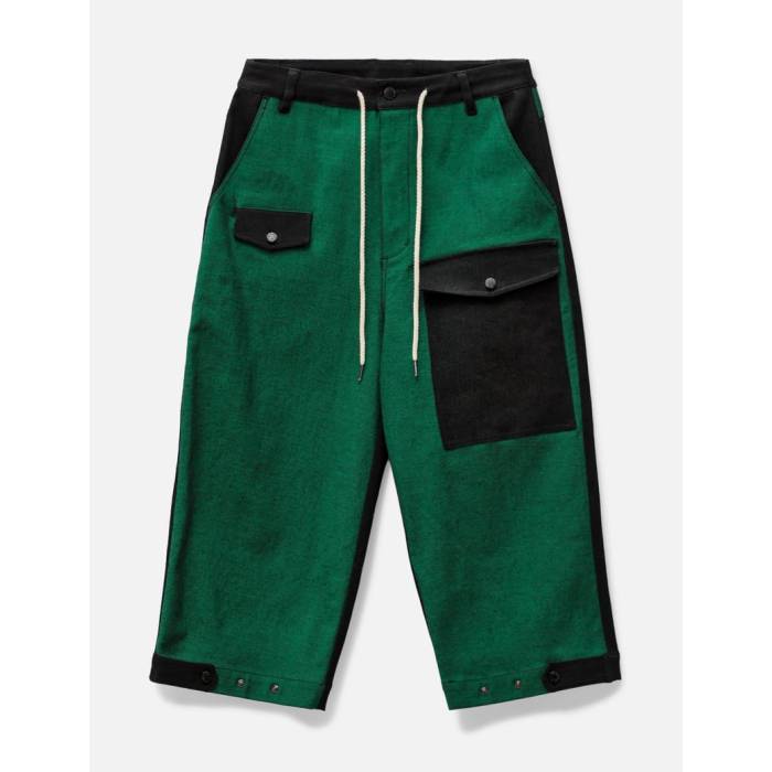 Fried Rice 【 Unisex Two Tone Wide Leg Pants Men Green 】 メンズ green 緑・グリーン