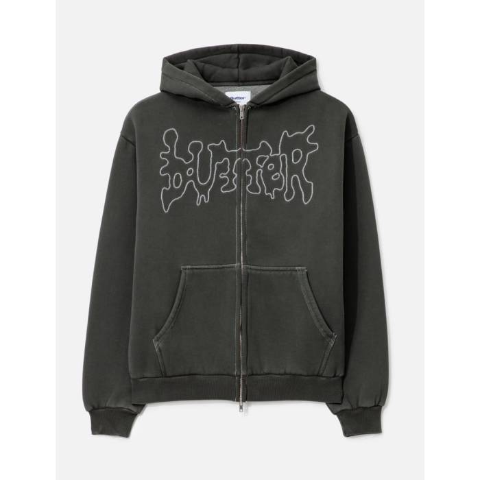 Butter Goods 【 Blotch Zip-Thru Hood Men Black 】 メンズ 黒いこと 黒いこと