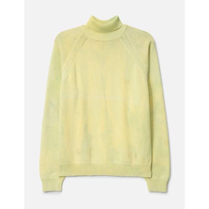 Neithers 【 Boxer High Neck Knitted Sweater Men Rhus Indigo Yellow 】 ハイ トレーナー メンズ 藍色・インディゴ yellow 黄色・イエロー｜スニケス