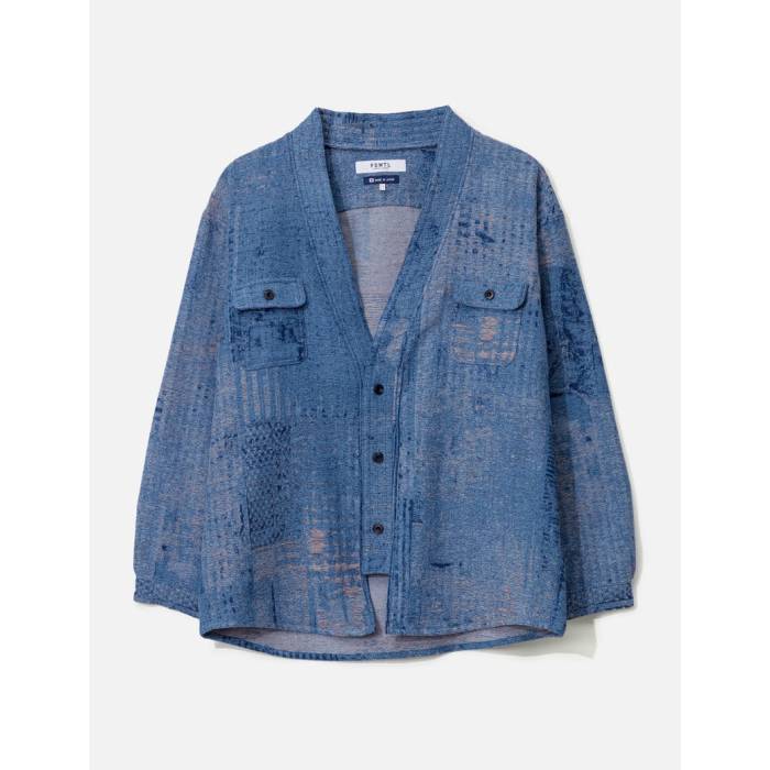 Fdmtl 【 Boro Jaquard Haori Shirt 3Yr Wash Men Indigo 】 メンズ 藍色・インディゴ