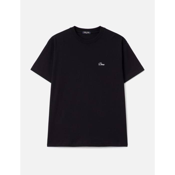 Dime 【 Cursive Small Logo T-Shirt Men Black 】 ロゴタイプ ティーシャツ メンズ 黒いこと 黒いこと