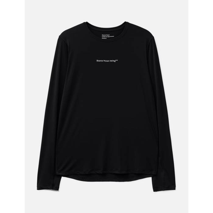 District Vision 【 Ultralight Aloe Long Sleeve Tee Men Black Wordmark 】 Sleeve スリーブ Tシャツ メンズ 黒色 ブラック