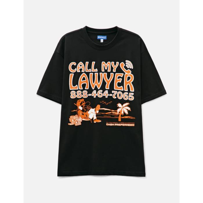 Market 【 Offshore Lawyer T-Shirt Men Black 】 プルオーバー メンズ 黒いこと 黒いこと