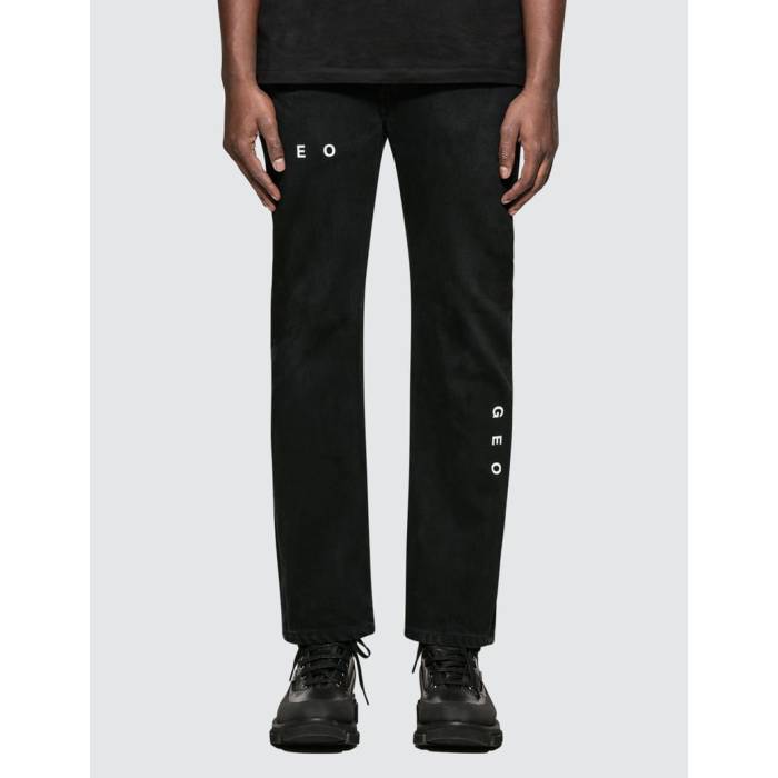Geo 【 Wash Denim Pants Men Black 】 デニム メンズ 黒色 ブラック