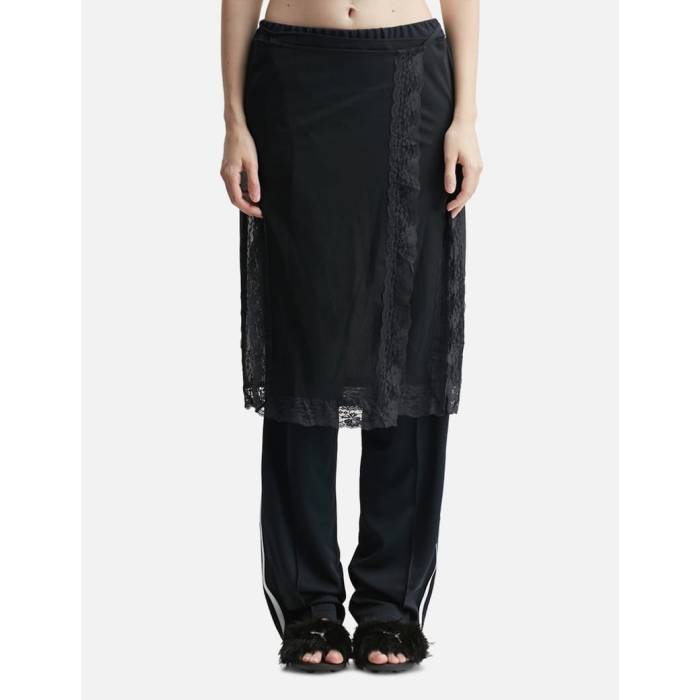 Pushbutton 【 Skirt Layered Track Pants Women Navy 】 貨物自動車 レディース 紺色 米国海軍
