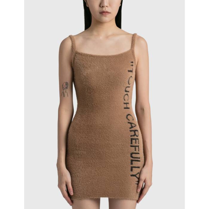 【 Quote Fuzzy Mini Dress Women Camel 】 ドレス レディース camel キャメル