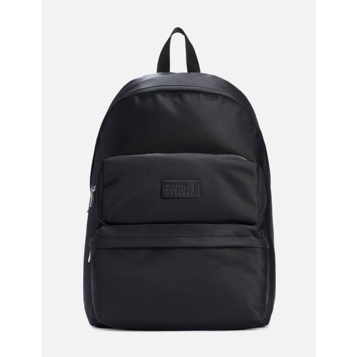 棲み家 マルジェラ Mm6 Maison Margiela 【 Numeric Backpack Unisex Black 】 うしろ側風呂敷き包み 御徒面子 背嚢 ユニ一発やる 黒いこと 黒いこと