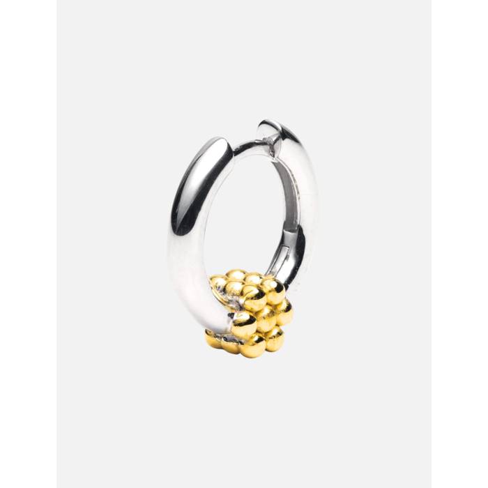 Avgvst 【 Beaded Flower Everyday Hoop Unisex White Rhodium, 14K Gold Plated (Vermeil) 】 フープ ユニ一発やる 白いこと 白いこと ゴールド