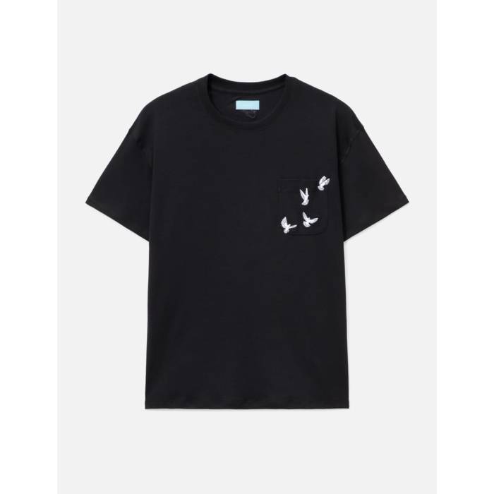 3.Paradis 【 Doves Pocket T-Shirt Men Black 】 Tシャツ メンズ 黒色 ブラック|スニケス