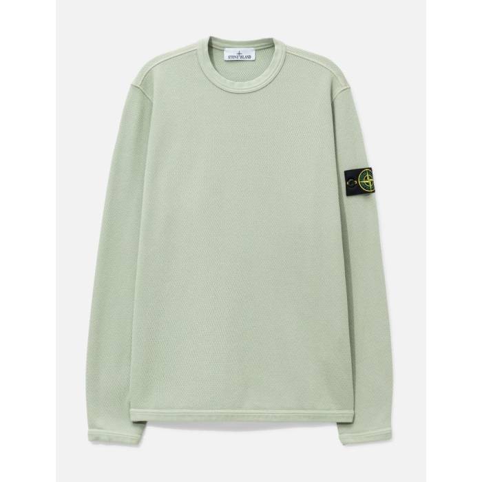 ストーンアイランド Stone Island 【 Mesh Stitch Organic Cotton Fleece Crewneck Sweatshirt Men Sage Green 】 フリース 汗水 調教師 メンズ green 緑・緑であること