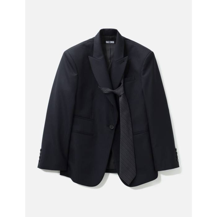Grace Elwood 【 Tie Pireced Oversized Jacket Women Navy 】 タイ Jacket 上衣 レディース 紺色 米国海軍