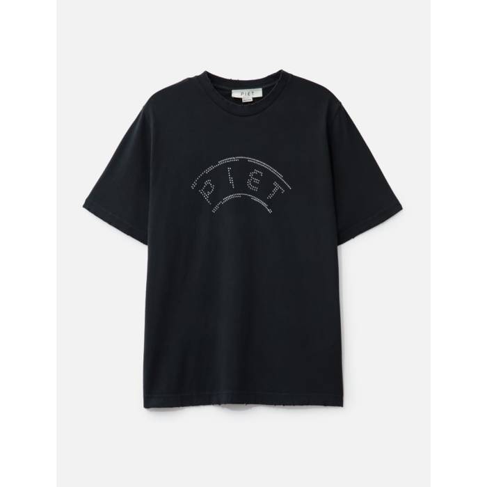 Piet 【 Uefa Distressed T-Shirt Men Vintage Black 】 Tシャツ メンズ vintage ビンテージ・ヴィンテージ 黒色 ブラック｜スニケス