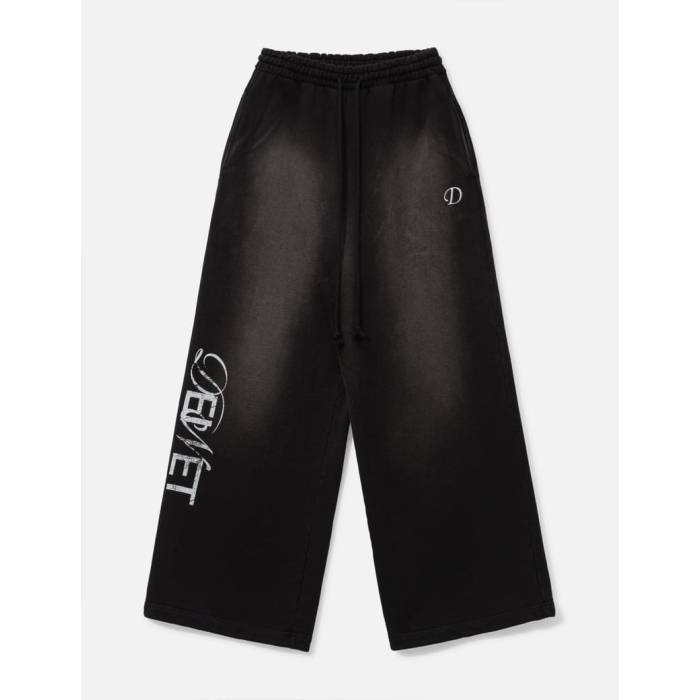 Deinet 【 D Logo Washed Sweat Pants Unisex Black 】 ロゴ Sweat スウェット ユニセックス 黒色 ブラック