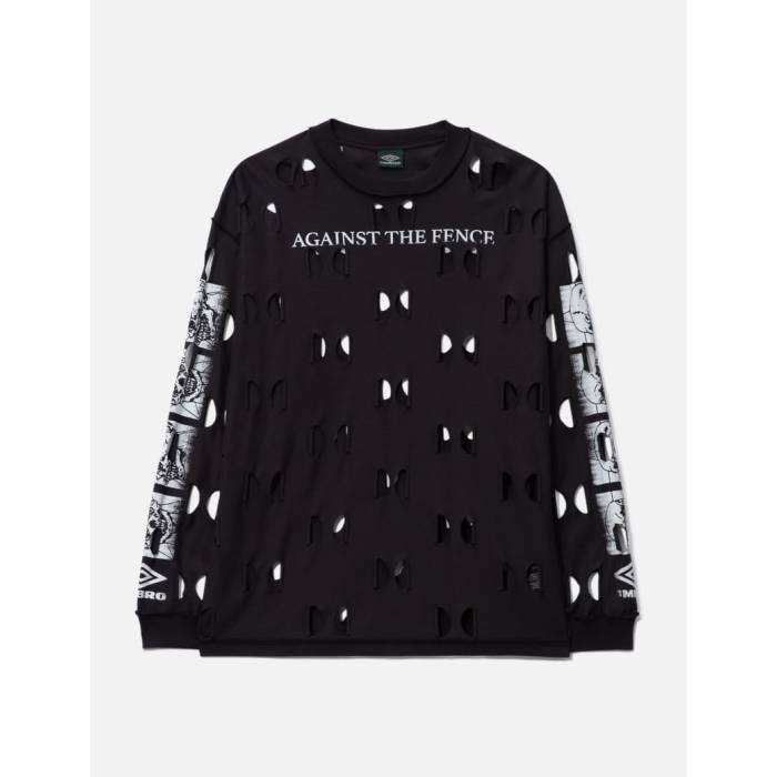 アンブロ Umbro 【 Against The Fence Longsleeve T-Shirt Men Washed Black 】 ロングスリーブ・長袖 Tシャツ メンズ 黒色 ブラック｜スニケス