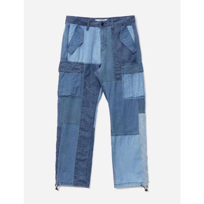 Fdmtl 【 Patchwork Cargo Pants 3Yr Wash Men Indigo 】 カーゴ メンズ 藍色・インディゴ
